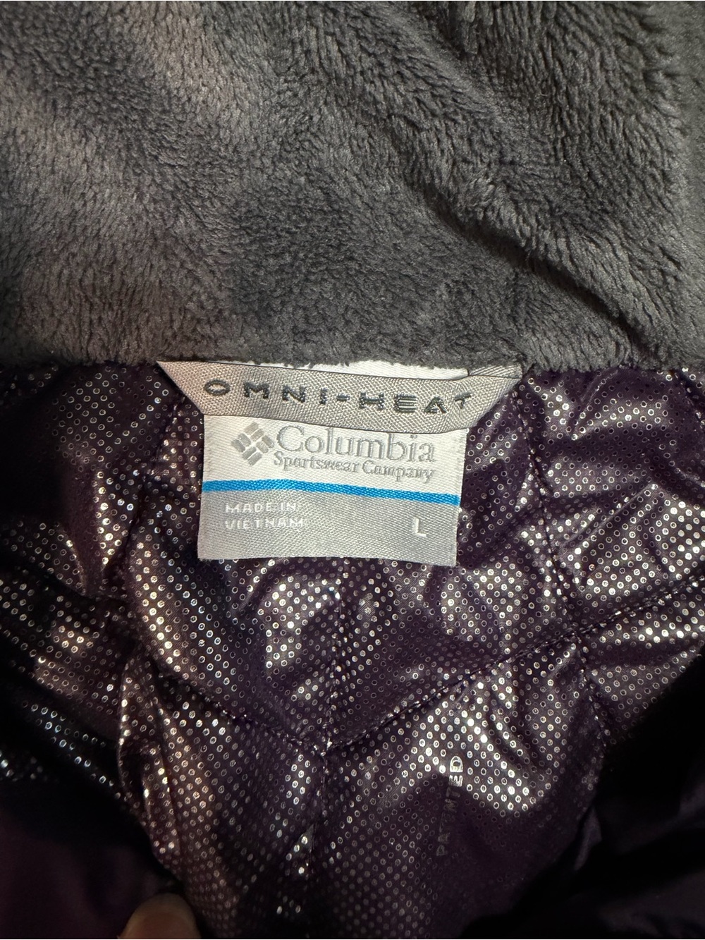Columbia Women’s Omni-Heat Hooded Quilted Jacket Purple Lightweight - Picture 10 of 10